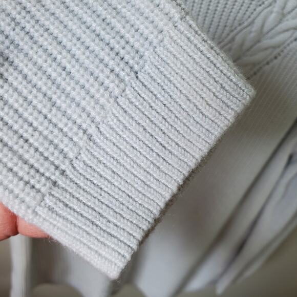 Talbots Plus Women Cableknit Shaker Stitch Sweater Ice Blue 1X Cozy Soft Stretch - Picture 3 of 10